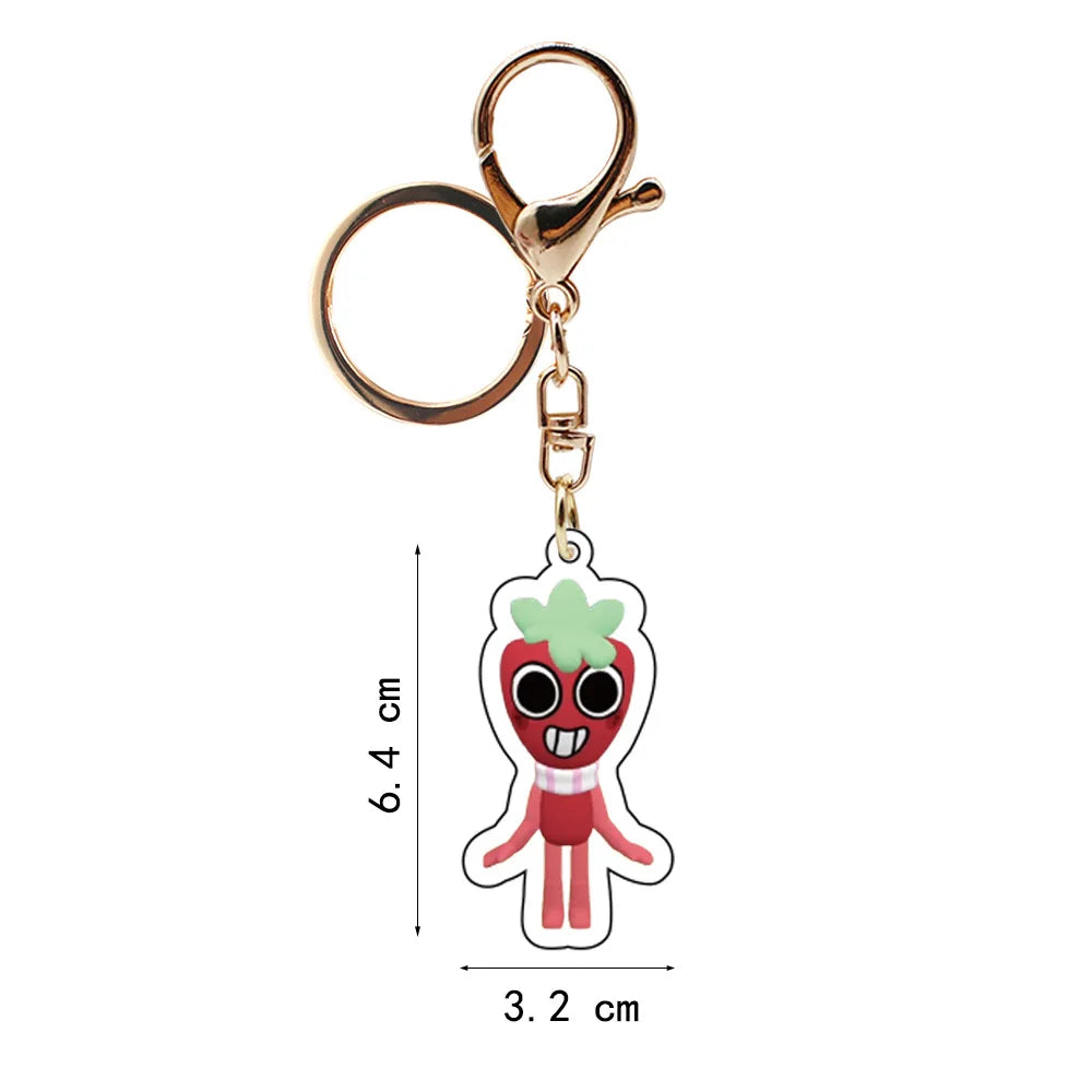Acryl Schlüsselanhänger 6 cm mit antik goldener Eisenlegierung Unisex