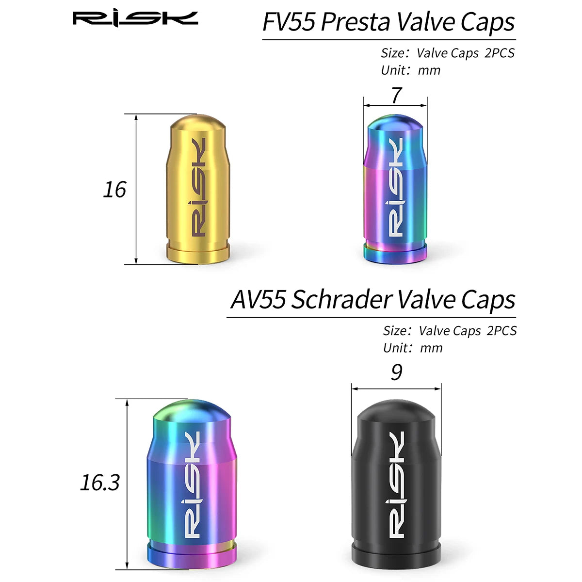 Titan Fahrrad Ventil Kappen Wasserdicht Staubdicht MTB Rennrad FV AV Schutz Zubehör