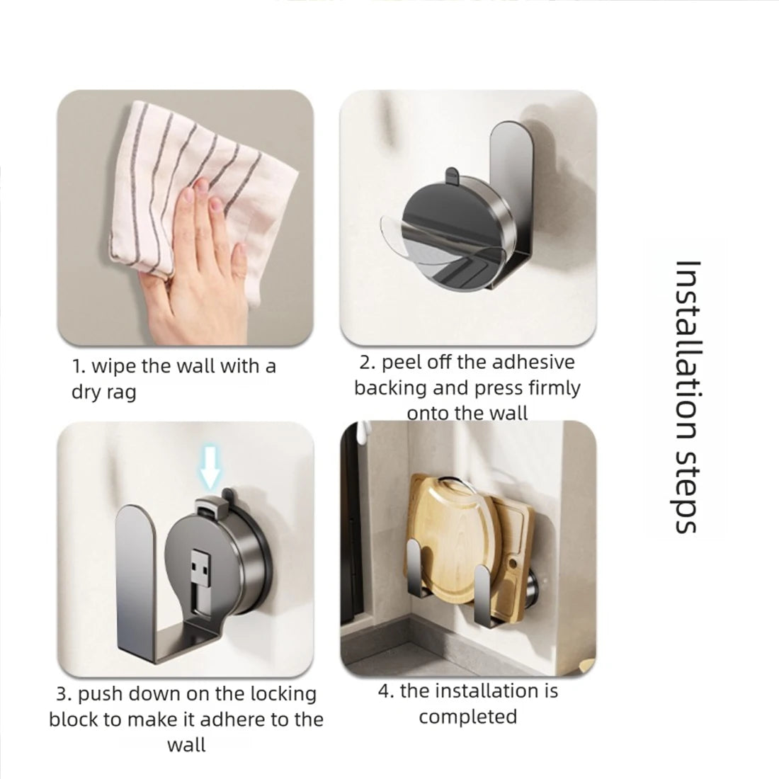 Wandmontierter Küchen Organizer für Topfdeckel & Schneidebretter