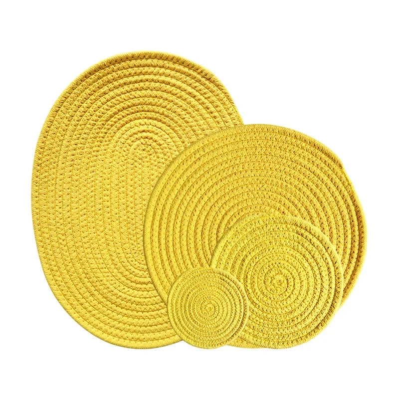 Seil Gewebtes Tischset Baumwolle, Isolierend, fuer Esstisch Kuech