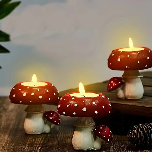 Simulation Kleine Pilz Kerzenhalter als Dekoration und Ornament
