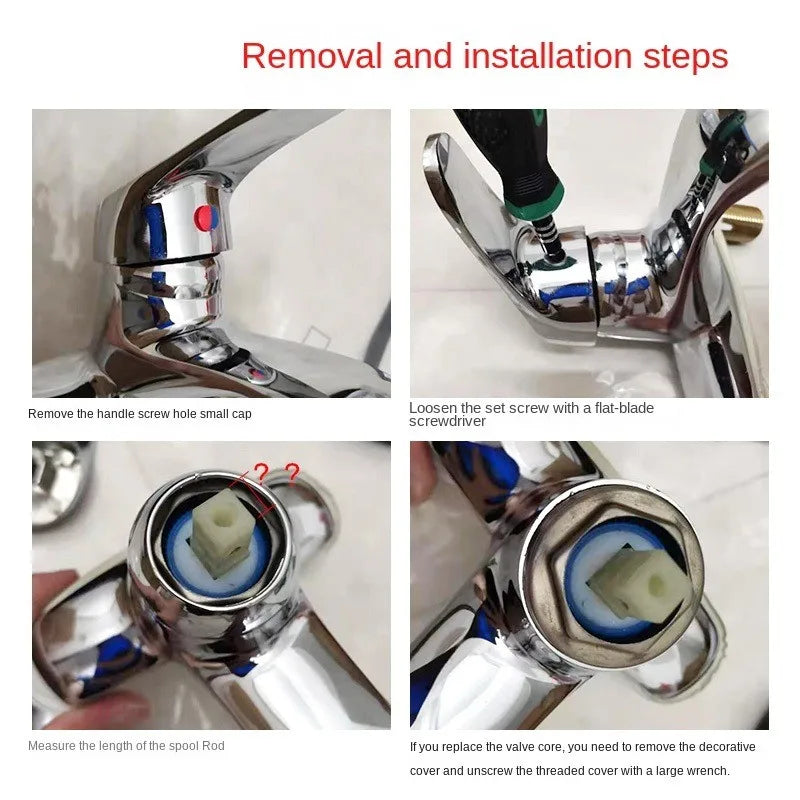 Ersatz Wasserhahn Griff Metall Zinklegierung Heiß Kalt Schalter