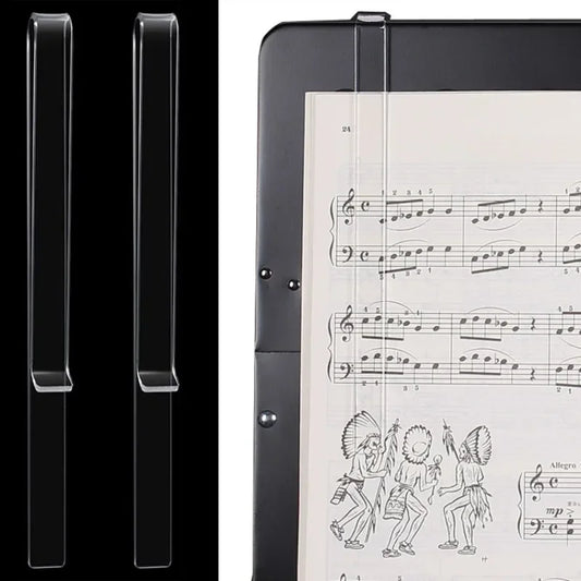 2er Set transparente Notenständer-Clips ideal für Musikbücher und Noten