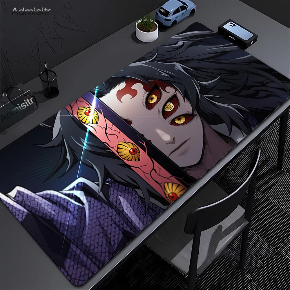 Großes Mauspad Demon Slayer Nezuko Niedliche Anime-Mauspads Kawaii Tischsets Bürozubehör Schreibtischunterlage Rubbe Lockedge Mauspad