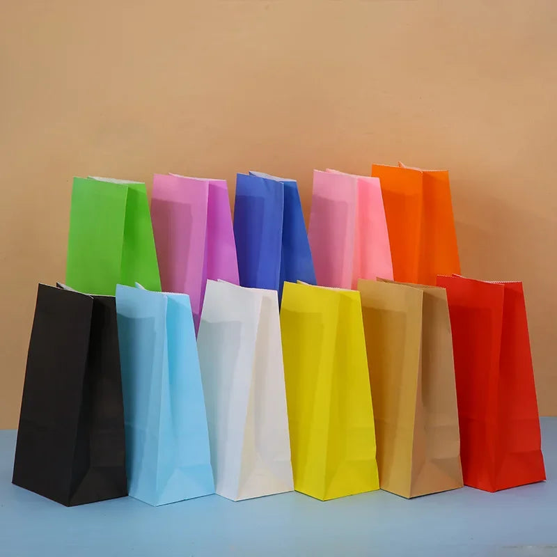 Bunte Kraftpapier Taschen für Lebensmittel und Geschenke Bunt
