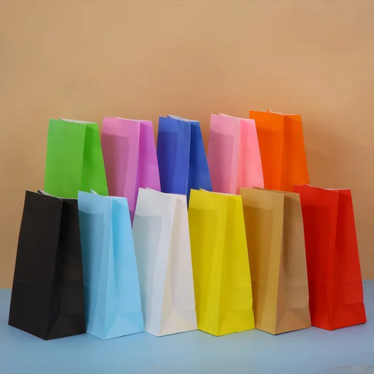 Bunte Kraftpapier Taschen für Lebensmittel und Geschenke Bunt