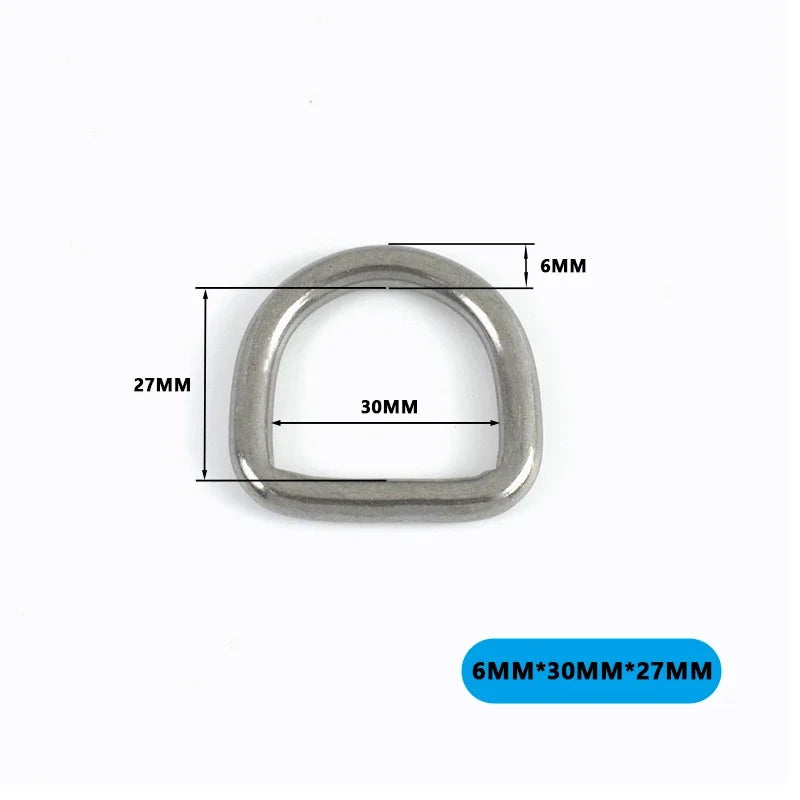 Edelstahl D-Ring Schnallen für Taschen Gurtband Haustierhalsband DIY Zubehör