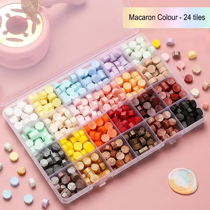 Dekoratives Wachs Siegel Stempel Set zum Basteln