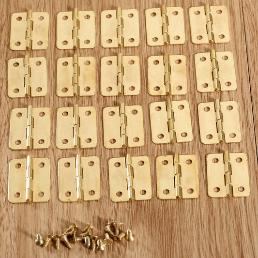 20er Set dekorative Möbel-Scharniere 24x18mm für Schatullen - Schubladen