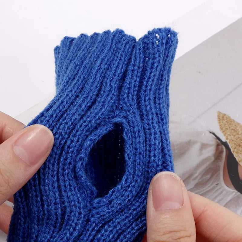 Wärmende fingerlose Strickhandschuhe für Herbst und Winter