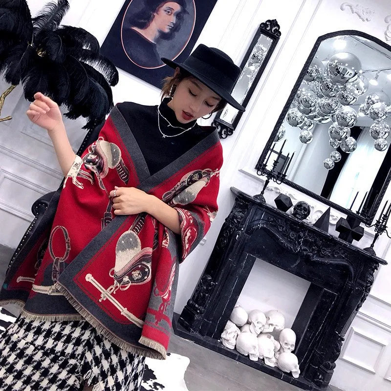 Warmer Winterschal für Frauen mit Tiermuster Druck