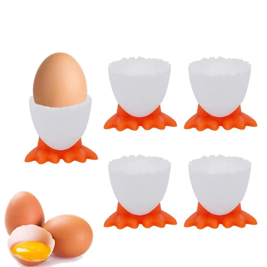 10X Kreatives Ei-Helfer Set: Tassen, Opener, Trenner mit Huhn Füßen für die Küche