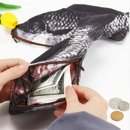 Lustiges Federmäppchen in Fischform aus Stoff – ideal für Bürobedarf