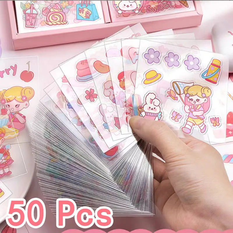 Kawaii PET Aufkleber 10-100 Stück für Scrapbooking - DIY Deko