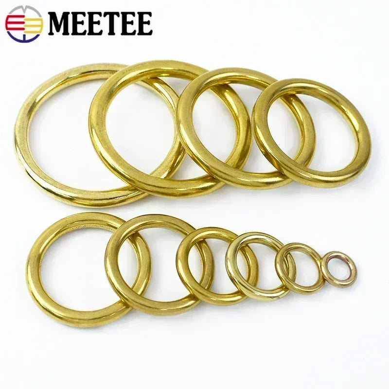 O-Ring aus massivem Messing, nahtlose Ringe für Gürtel und Schlüssel