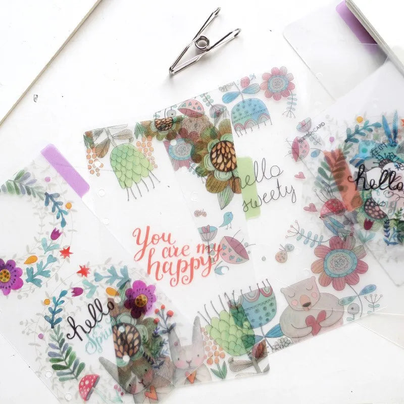 PP Trennblätter A5 A6 5er Set Spiral Notizbuch Register