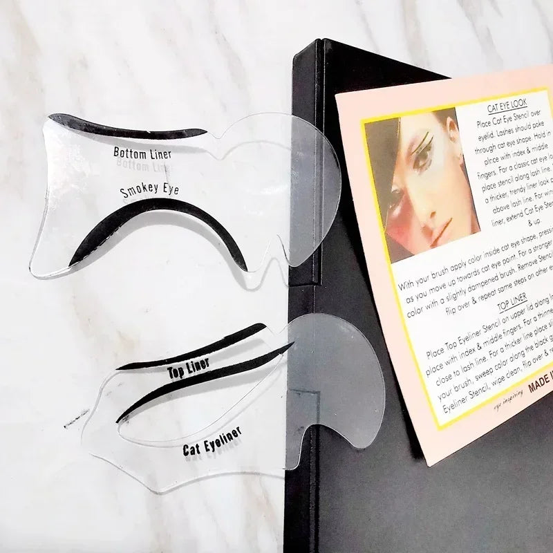 2er Set Eyeliner-Schablonen für präzises Augen-Make-up und Augenbrauenform