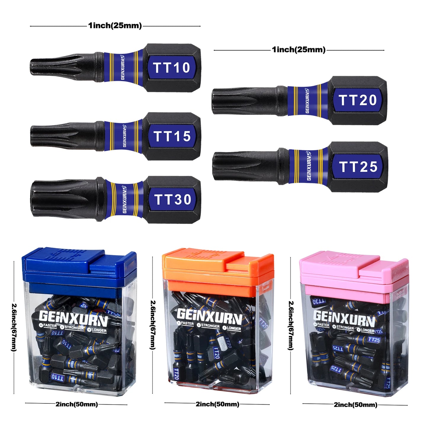 30x Schlagfeste Torx Magnet Schrauber-Bits S2-Stahl mit Aufbewahrungsbox