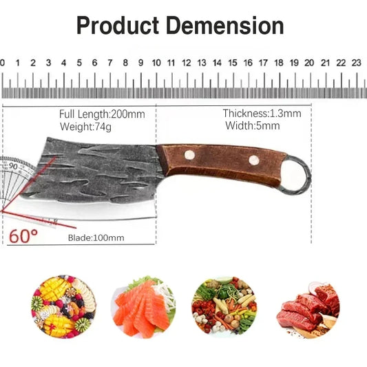 Handgefertigtes Edelstahl Küchenmesser Ausbeinmesser mit Holzgriff für präzises Schneiden