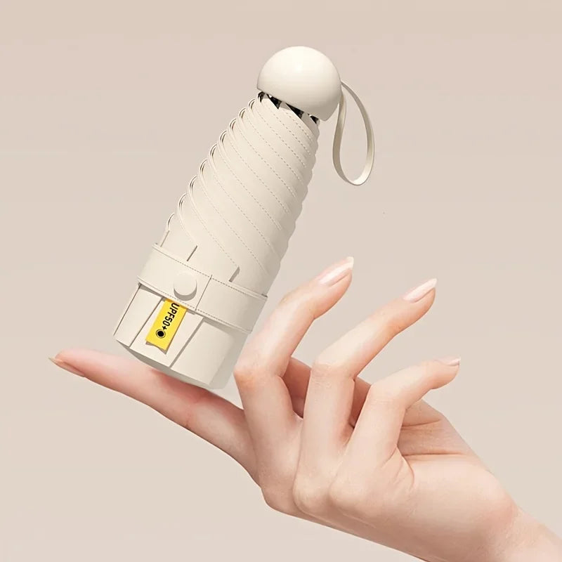 Ultraleichter kompakter Reise Regenschirm mit UV Schutz 5 Fach