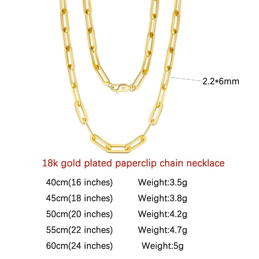 Orsa Jewels 14K vergoldete 925er Sterlingsilber Halskette Büroklammer