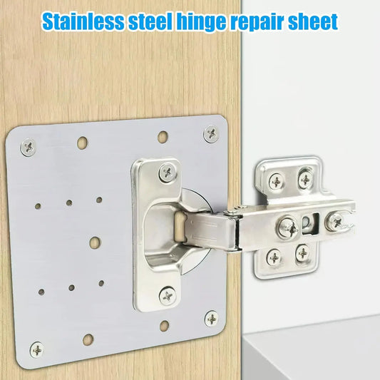 Edelstahl Scharnierreparaturplatte 9x9cm für Möbel - Küchenschränke