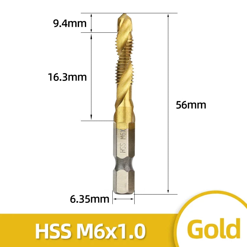 HSS Titan Überzogene Gewindebohrer Set M3-M10 mit Senker und Entgrater