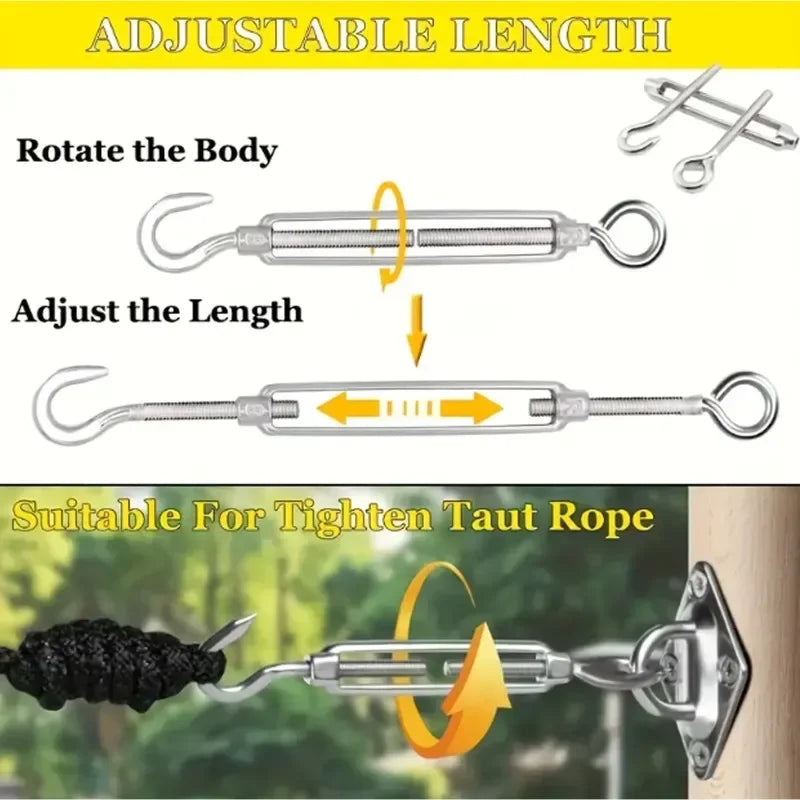 Edelstahl Haken und Öse Spanner Einstellbar Draht Seil Spannung Segel Garten-Yabubest - Home & More