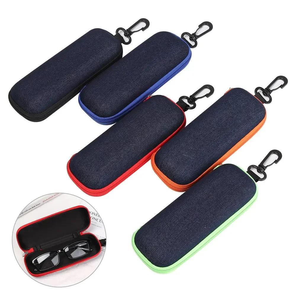 Robustes Denim-Brillenetui mit Reißverschluss – sicherer Schutz - Organizer