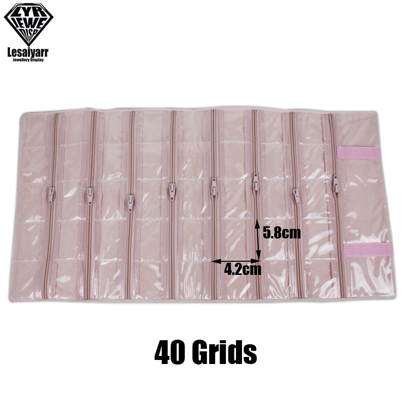 Faltbarer Schmuck Organizer aus Samt mit Reißverschluss für Reisen