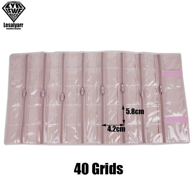 Faltbarer Schmuck Organizer aus Samt mit Reißverschluss für Reisen