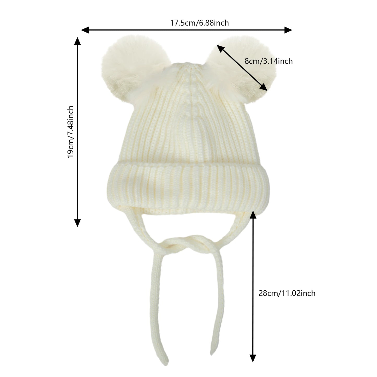 Winter Baby Mütze mit Pompom Gestrickte Beanie für Jungen und Mädchen