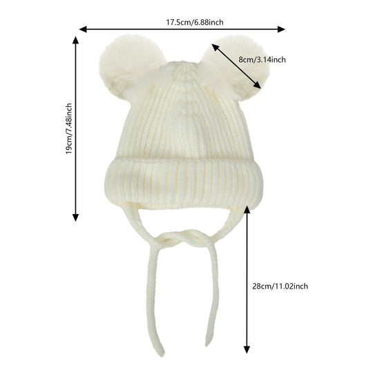 Winter Baby Mütze mit Pompom Gestrickte Beanie für Jungen und Mädchen