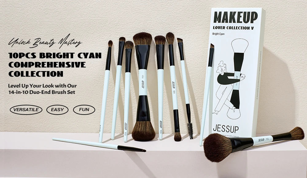 Jessup Make-up-Pinsel-Set für präzises Schminken-Yabubest - Home & More