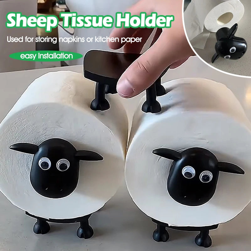 Freistehender Toilettenpapierhalter in Schafform aus Kunststoff