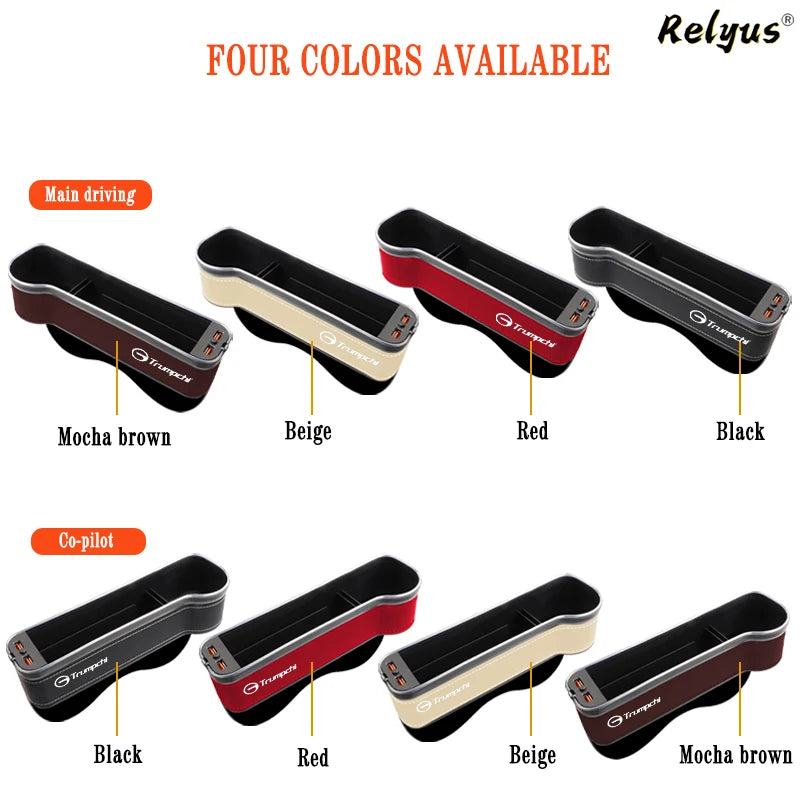 Auto Sitz Spalt Organizer mit USB Ladefunktion & Atmosphäre Lampe