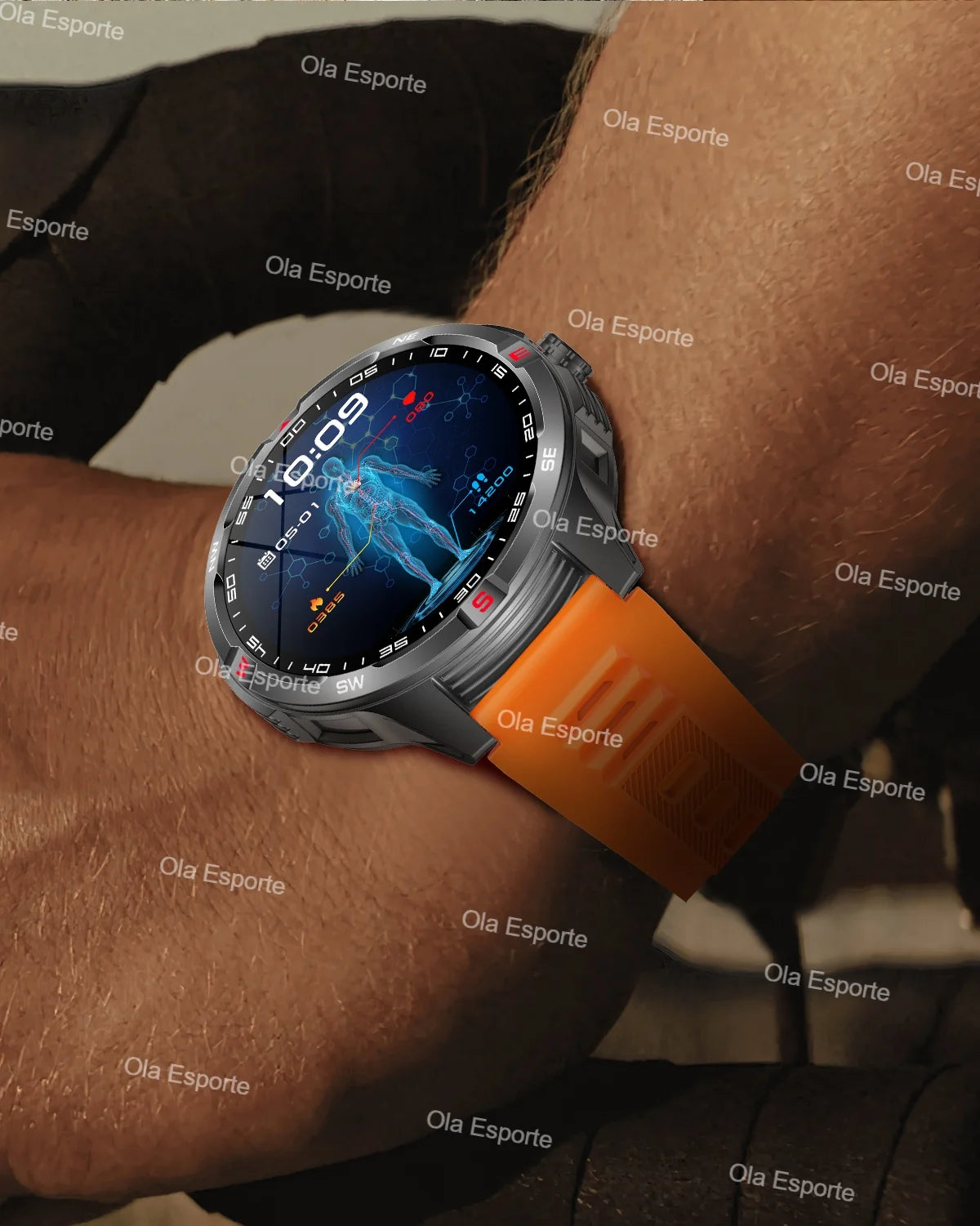 Sportliche Smartwatch mit Herzfrequenz und Gesundheitsüberwachung