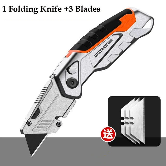 Multifunktionales Faltmesser aus Zinklegierung für präzises Schneiden