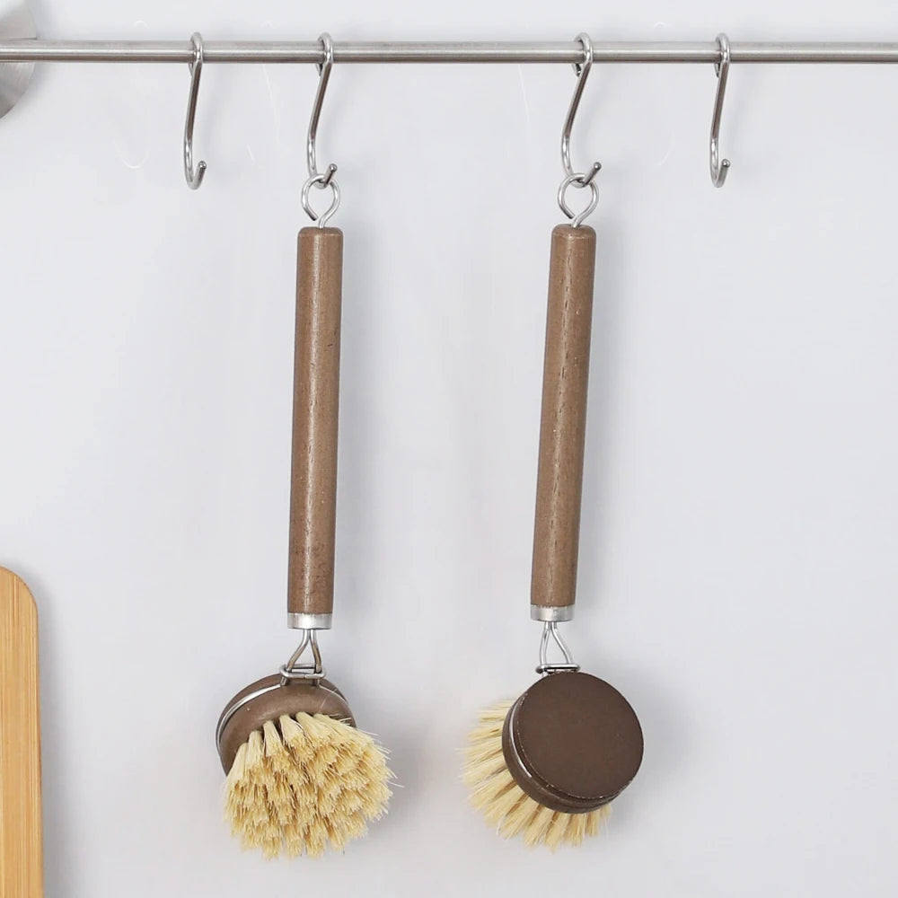 Natürliche Sisal Spülbürste mit langem Holzgriff - Umweltfreundlich reinigen