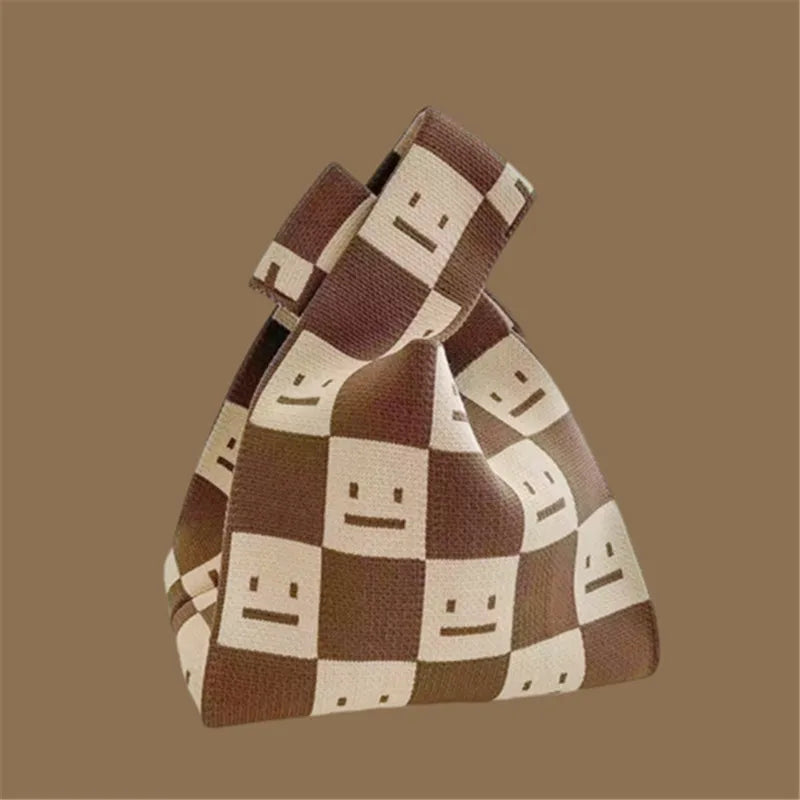 Handgefertigte kleine gestrickte Handtasche für Damen, vielseitig und leicht