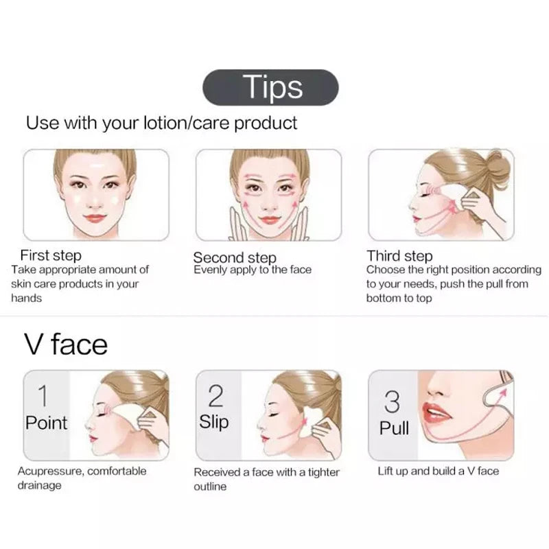 Jade Rosenquarz Gua Sha Platte für Gesichtsmassage Anti-Falten Hautpflege