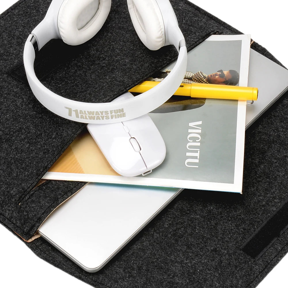 Wollfilz Laptoptasche in verschiedenen Größen mit praktischem Zubehör-Yabubestshop