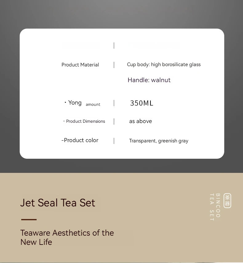 GIANXI Teetasse 350 ml Pyrex Tee-Set mit Griff und Filter handcrafted