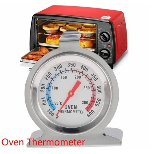 Haushaltsthermometer aus Edelstahl mit großem Zifferblatt für Ofen und Küche