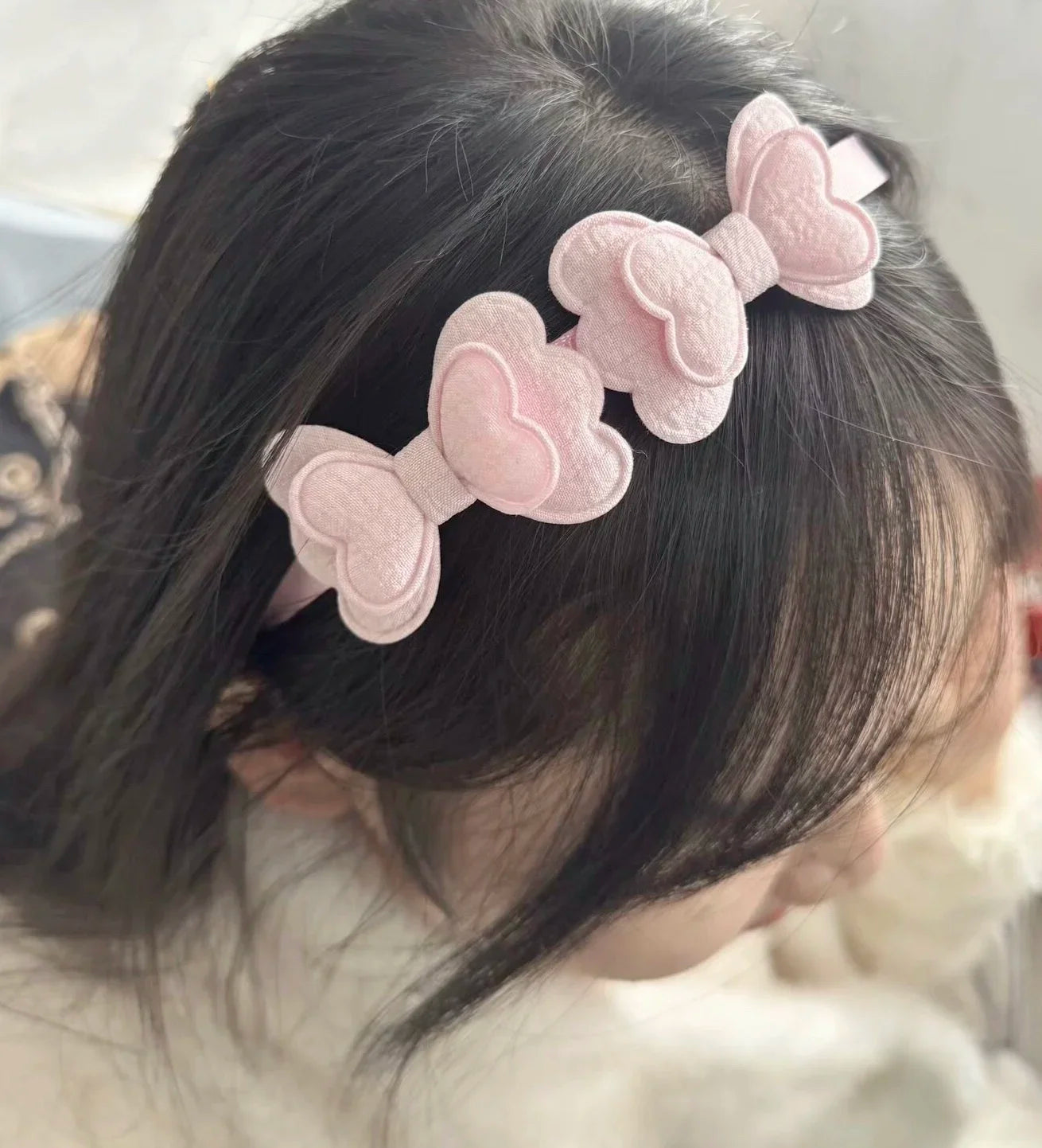 Einfarbiges Haarband mit Schleife für Mädchen aus Polyester