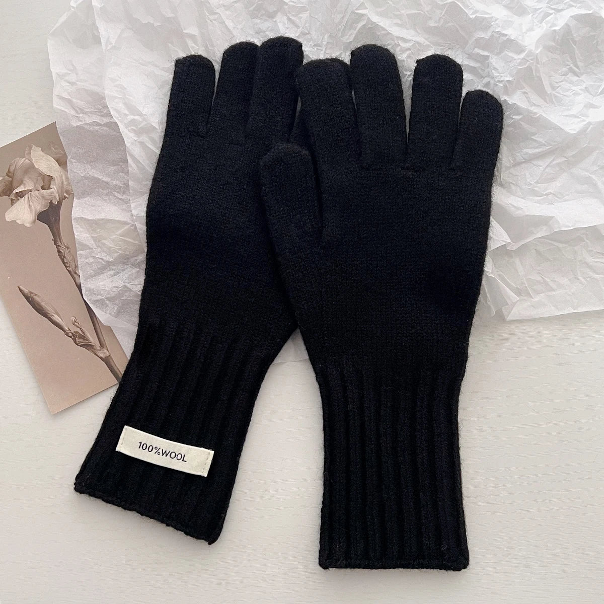 Warme Damen Handschuhe aus 100 Prozent Wolle mit Touchscreen Funktion-Yabubestshop