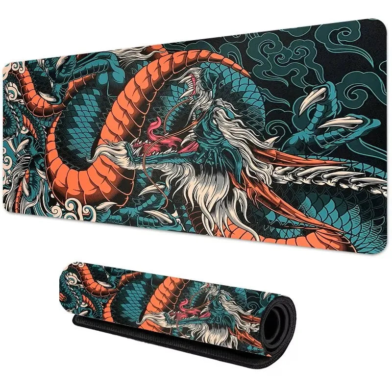XXL Gaming Mauspad Japanischer Drache 900x400mm Speed Anime Schreibtisch