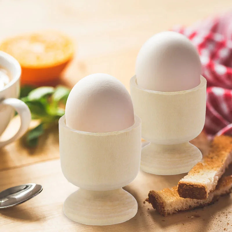 5 Stück Holz Eierbecher DIY Eierhalter Tablett für Ostern Party Deko