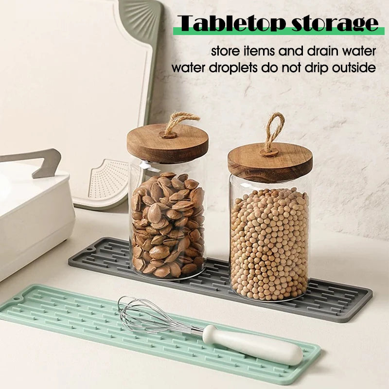 Rutschfeste Silikon Abtropfmatte für Küchen Arbeitsplatten und Bars