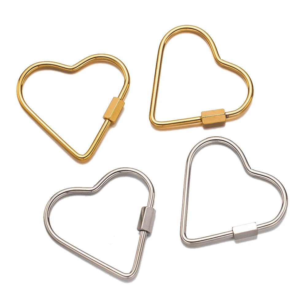 5er Set goldene Schraube Karabiner aus Edelstahl für Schmuck DIY